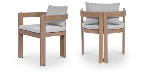 Camden Grey Water Resistant Fabric Upholstered Outdoor Patio Dining Chair, 1 Piece