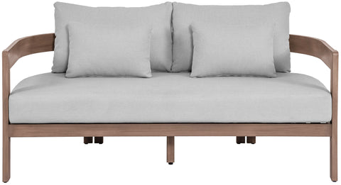 Camden 65" Grey Water Resistant Fabric Upholstered Outdoor Patio Loveseat, 1 Piece
