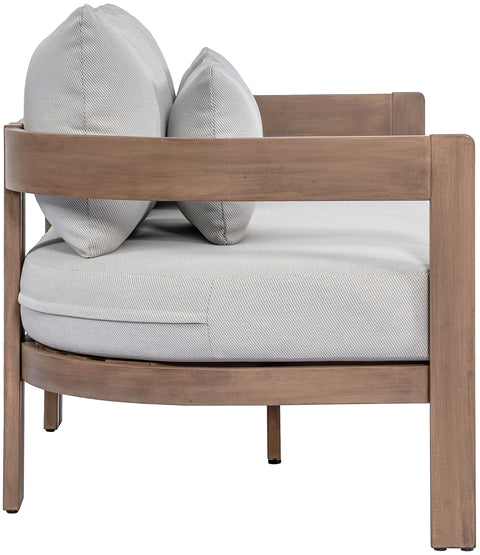 Camden 65" Grey Water Resistant Fabric Upholstered Outdoor Patio Loveseat, 1 Piece