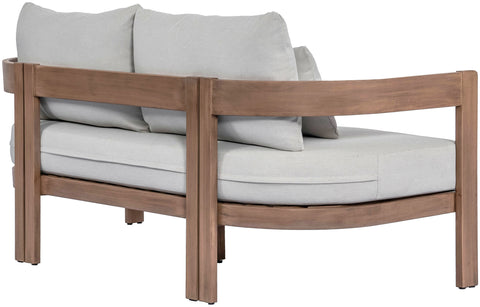 Camden 65" Grey Water Resistant Fabric Upholstered Outdoor Patio Loveseat, 1 Piece