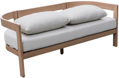 Camden 65" Grey Water Resistant Fabric Upholstered Outdoor Patio Loveseat, 1 Piece