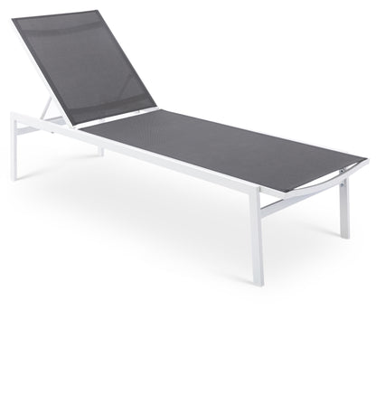 Blake Grey Resilient Mesh Water Resistant Fabric Outdoor Patio Aluminum Mesh Chaise Lounge Chair