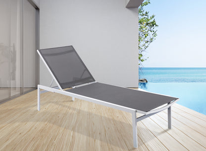 Outdoor Patio Aluminum Mesh Chaise Lounge Chair