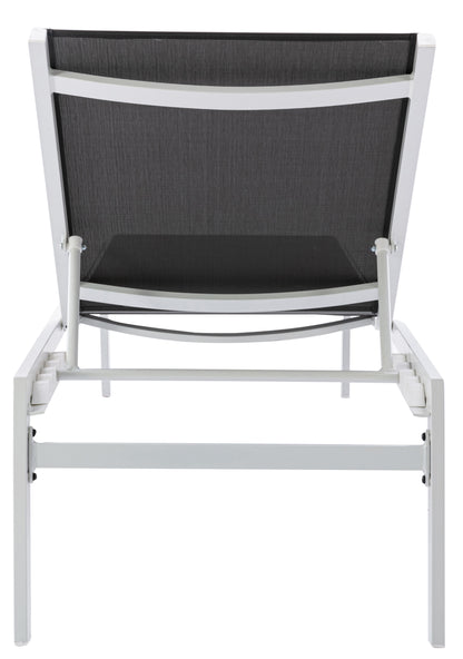 Cole Grey Resilient Mesh Water Resistant Fabric Outdoor Patio Aluminum Mesh Chaise Lounge Chair Grey