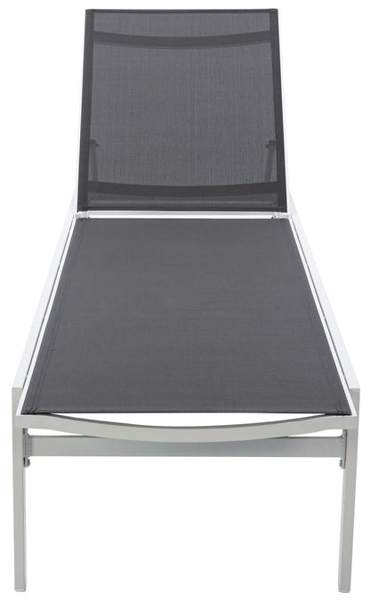 Cole Grey Resilient Mesh Water Resistant Fabric Outdoor Patio Aluminum Mesh Chaise Lounge Chair Grey