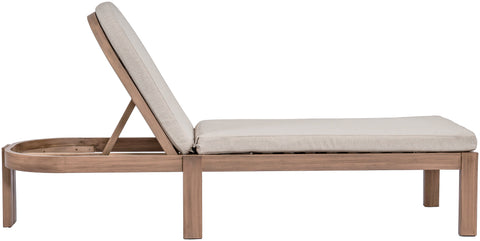 Camden Beige Water Resistant Fabric Upholstered Outdoor Patio Lounge Chair, 1 Piece
