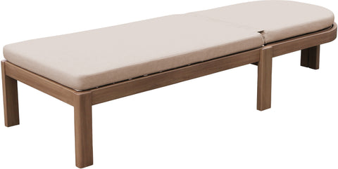 Camden Beige Water Resistant Fabric Upholstered Outdoor Patio Lounge Chair, 1 Piece
