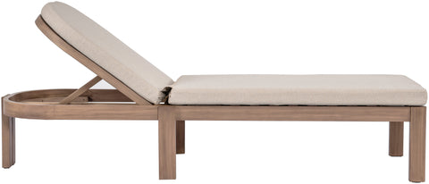 Camden Beige Water Resistant Fabric Upholstered Outdoor Patio Lounge Chair, 1 Piece