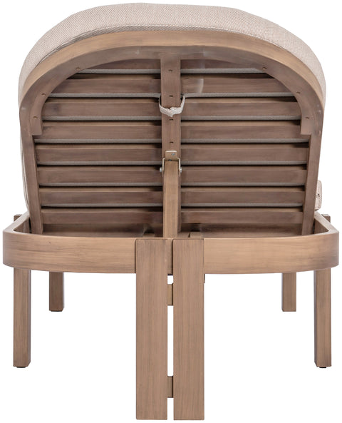 Camden Beige Water Resistant Fabric Upholstered Outdoor Patio Lounge Chair, 1 Piece