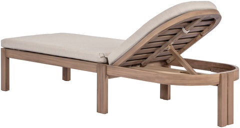 Camden Beige Water Resistant Fabric Upholstered Outdoor Patio Lounge Chair, 1 Piece