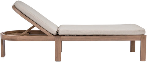 Camden Beige Water Resistant Fabric Upholstered Outdoor Patio Lounge Chair, 1 Piece