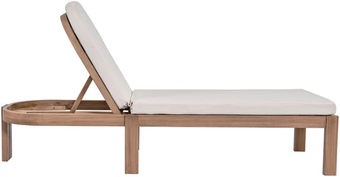 Camden Cream Water Resistant Fabric Upholstered Outdoor Patio Lounge Chair, 1 Piece