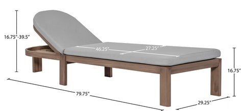 Camden Grey Water Resistant Fabric Upholstered Outdoor Patio Lounge Chair, 1 Piece