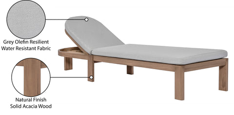 Camden Grey Water Resistant Fabric Upholstered Outdoor Patio Lounge Chair, 1 Piece