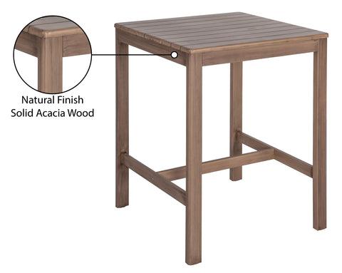 Camden Natural Acacia Wood Outdoor Patio Square Bar Table, 1 Piece