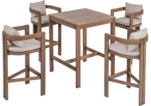 Camden Natural Acacia Wood Outdoor Patio Square Bar Table, 1 Piece