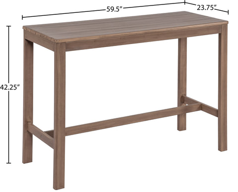 Camden Natural Acacia Wood Outdoor Patio Rectangle Bar Table, 1 Piece