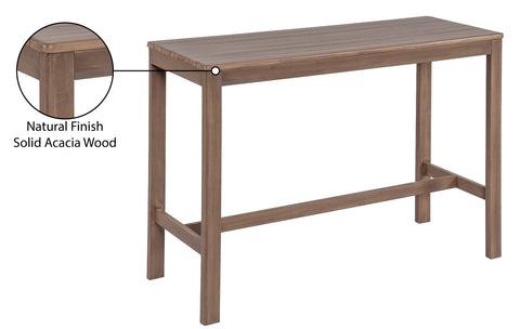 Camden Natural Acacia Wood Outdoor Patio Rectangle Bar Table, 1 Piece