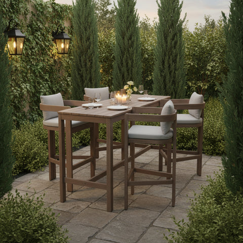 Camden Natural Acacia Wood Outdoor Patio Rectangle Bar Table, 1 Piece