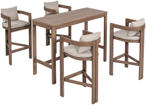 Camden Natural Acacia Wood Outdoor Patio Rectangle Bar Table, 1 Piece