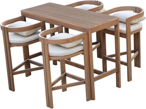 Camden Natural Acacia Wood Outdoor Patio Rectangle Bar Table, 1 Piece