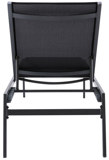 Cole Black Resilient Mesh Water Resistant Fabric Outdoor Patio Aluminum Mesh Chaise Lounge Chair Black