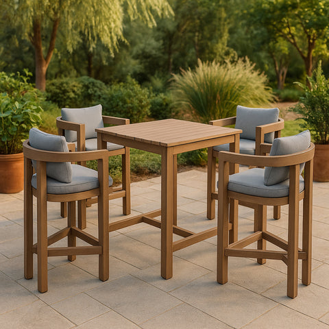 Camden Grey Water Resistant Fabric Upholstered Outdoor Patio Bar Stool, 1 Piece