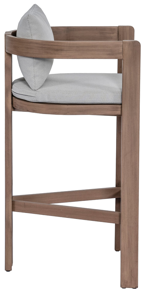 Camden Grey Water Resistant Fabric Upholstered Outdoor Patio Bar Stool, 1 Piece