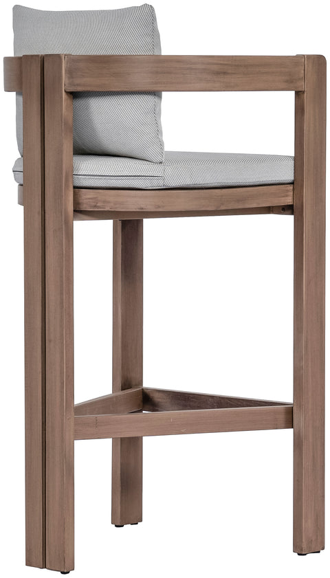 Camden Grey Water Resistant Fabric Upholstered Outdoor Patio Bar Stool, 1 Piece