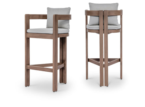 Camden Grey Water Resistant Fabric Upholstered Outdoor Patio Bar Stool, 1 Piece