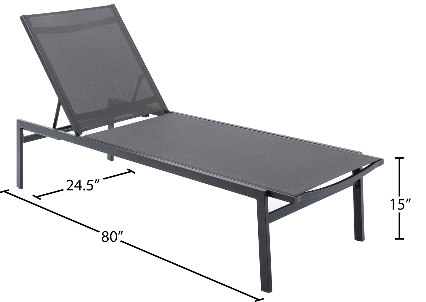 cole grey resilient mesh water resistant fabric outdoor patio aluminum mesh chaise lounge chair grey