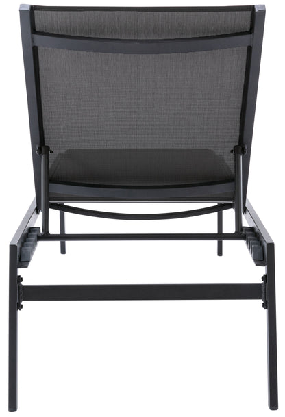Cole Grey Resilient Mesh Water Resistant Fabric Outdoor Patio Aluminum Mesh Chaise Lounge Chair Grey