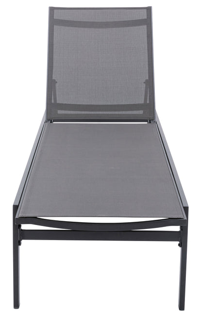 Cole Grey Resilient Mesh Water Resistant Fabric Outdoor Patio Aluminum Mesh Chaise Lounge Chair Grey