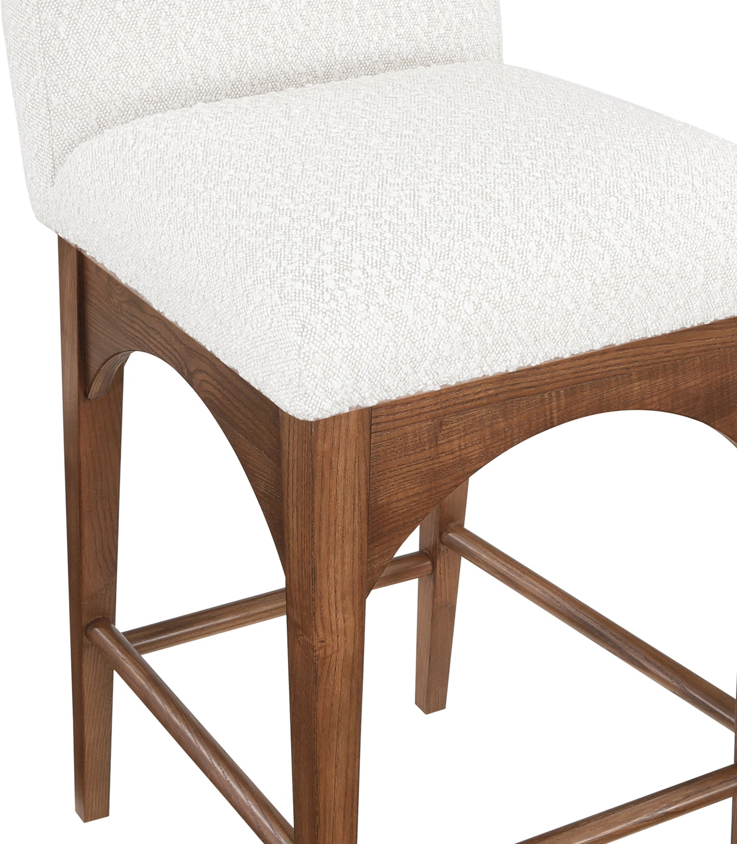 brielle cream boucle fabric stool c