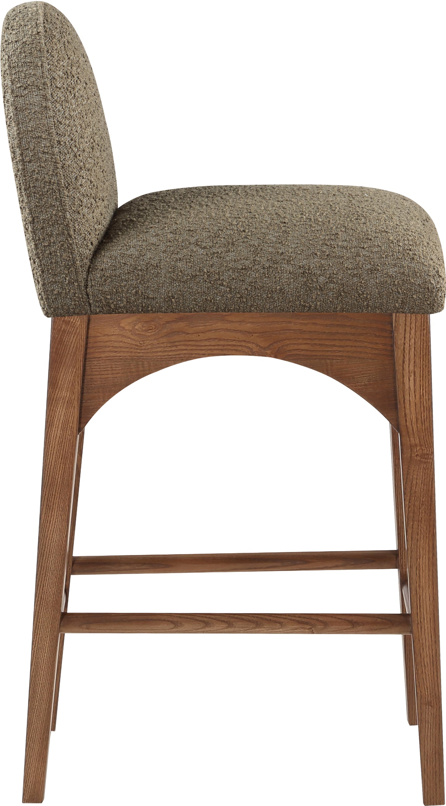 brielle olive boucle fabric stool c