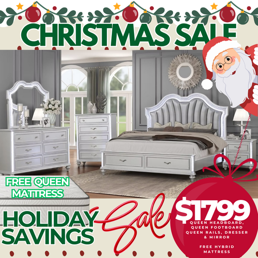 Snowflake Silver Bedroom Set Holiday Edition