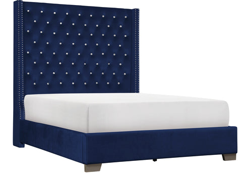 Dorset (2)UPHL VELVET EK BED, BLUE