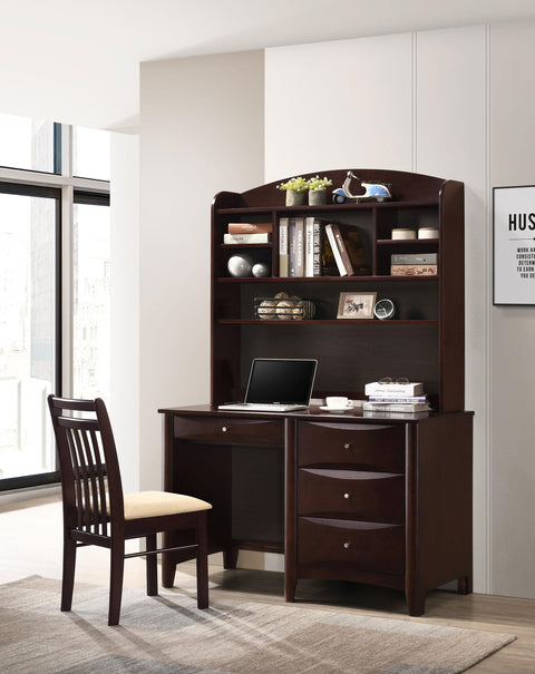 Marcell Desk Hutch with Shelves Cappuccino