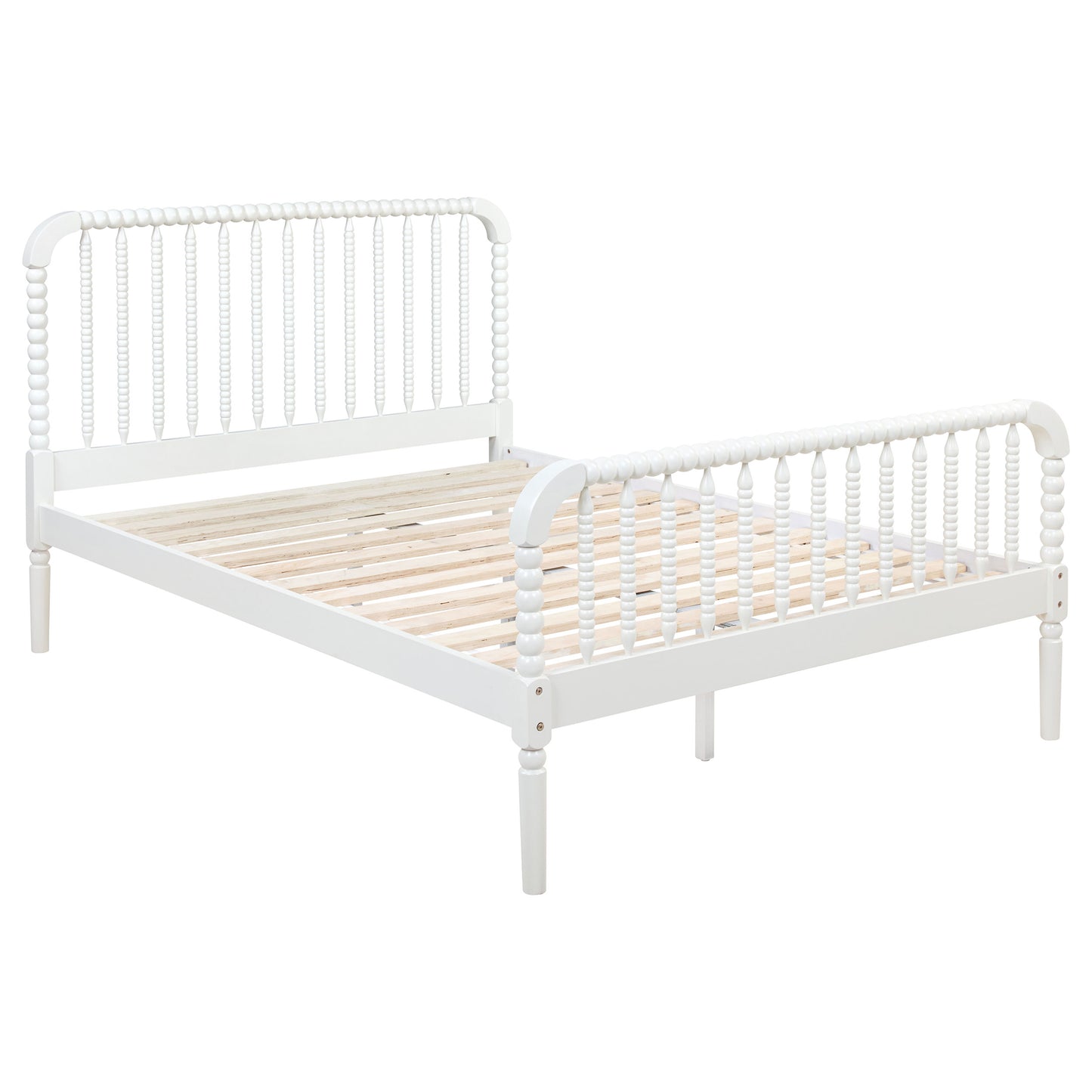 dacki wood full open frame bed white
