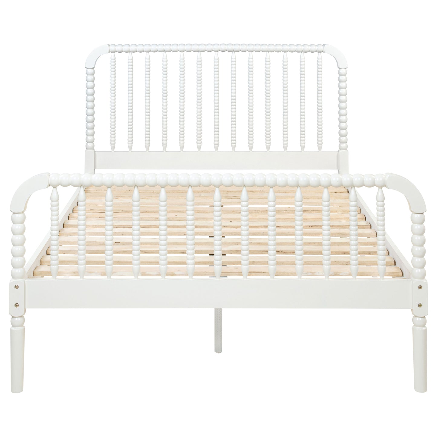 dacki wood full open frame bed white