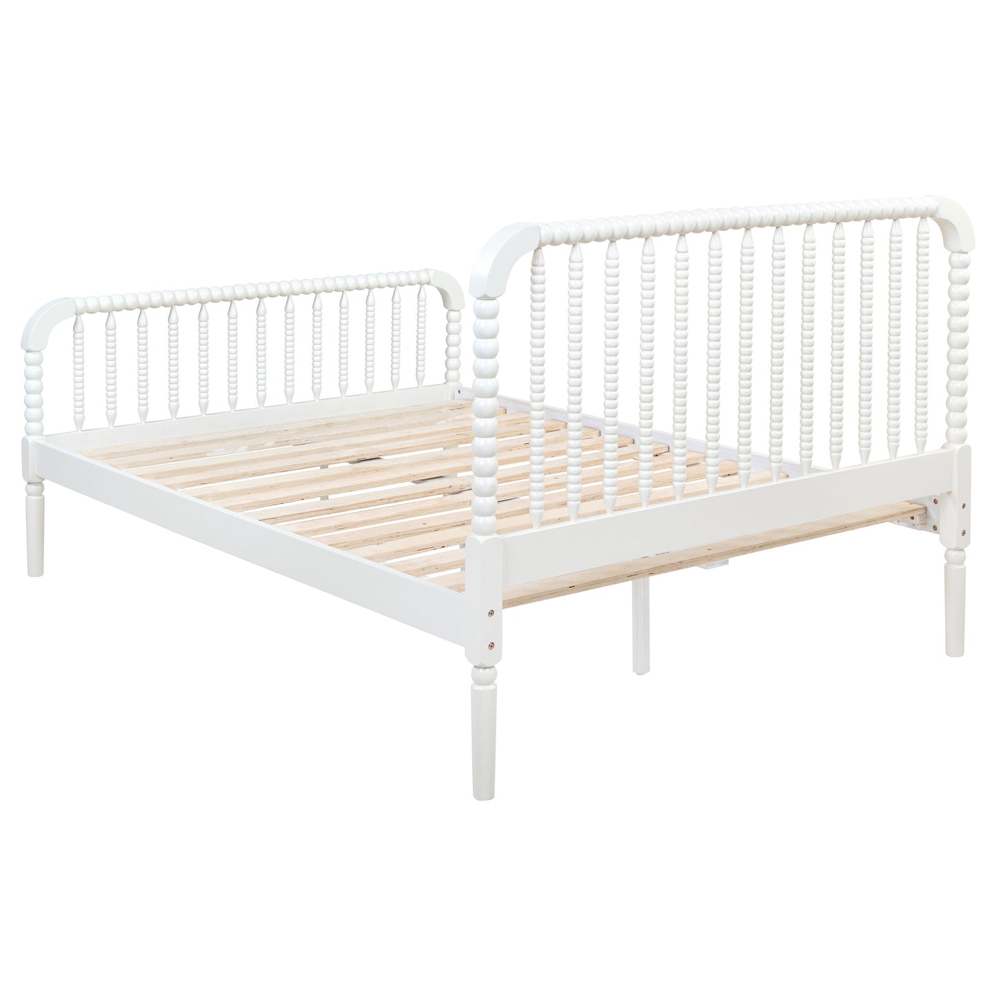 dacki wood full open frame bed white