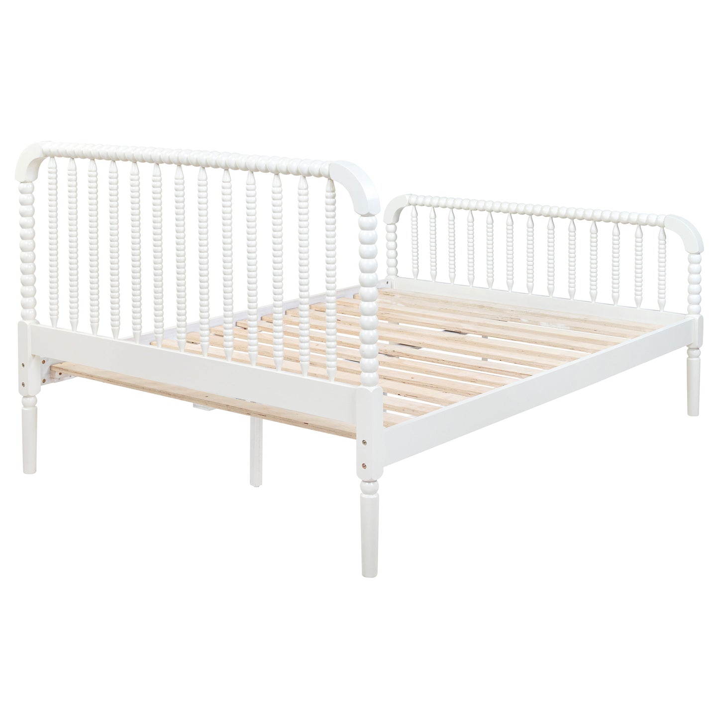 dacki wood full open frame bed white