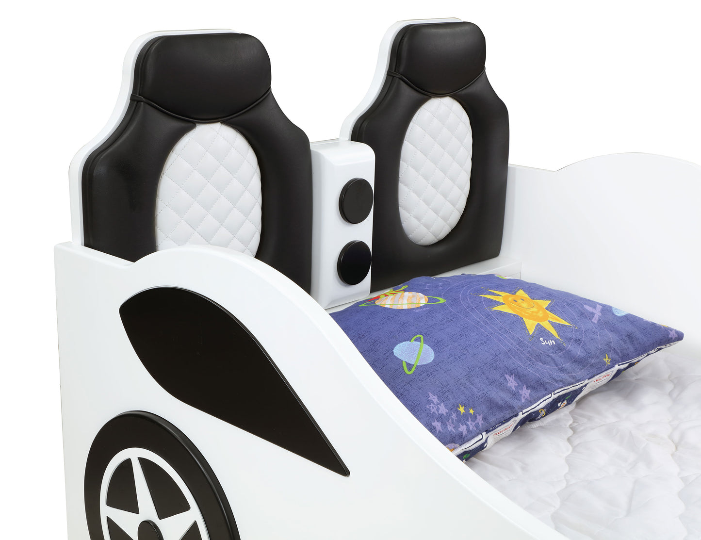 watson wood twin led car bed white