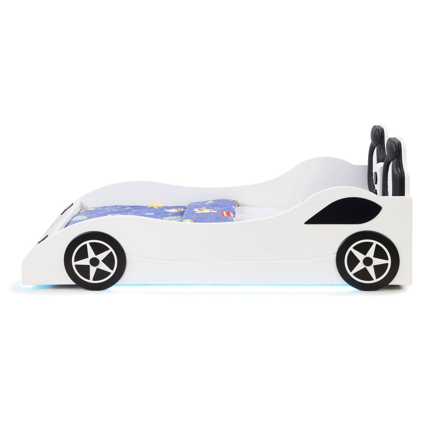 watson wood twin led car bed white