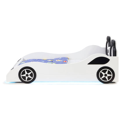 Watson Wood Twin LED Car Bed White