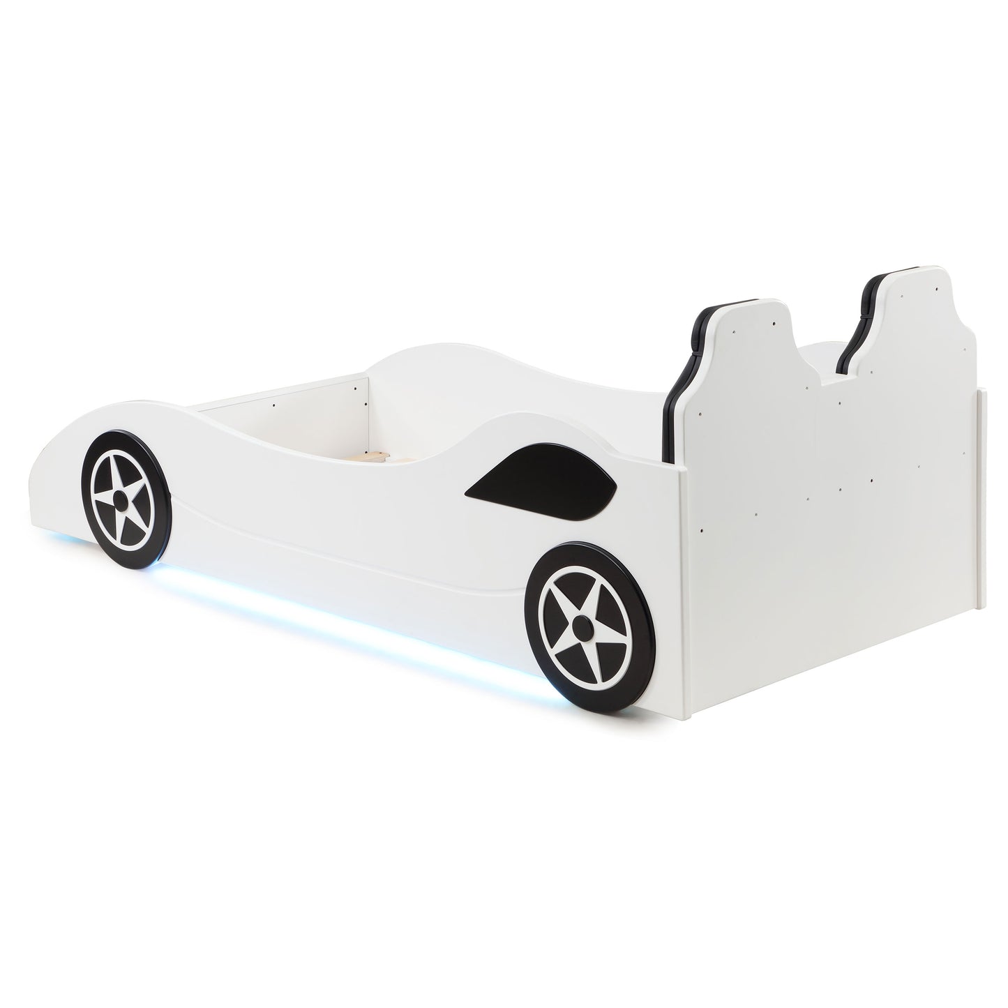 watson wood twin led car bed white