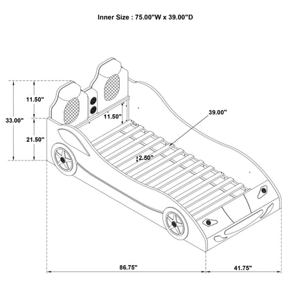 Watson Wood Twin LED Car Bed White