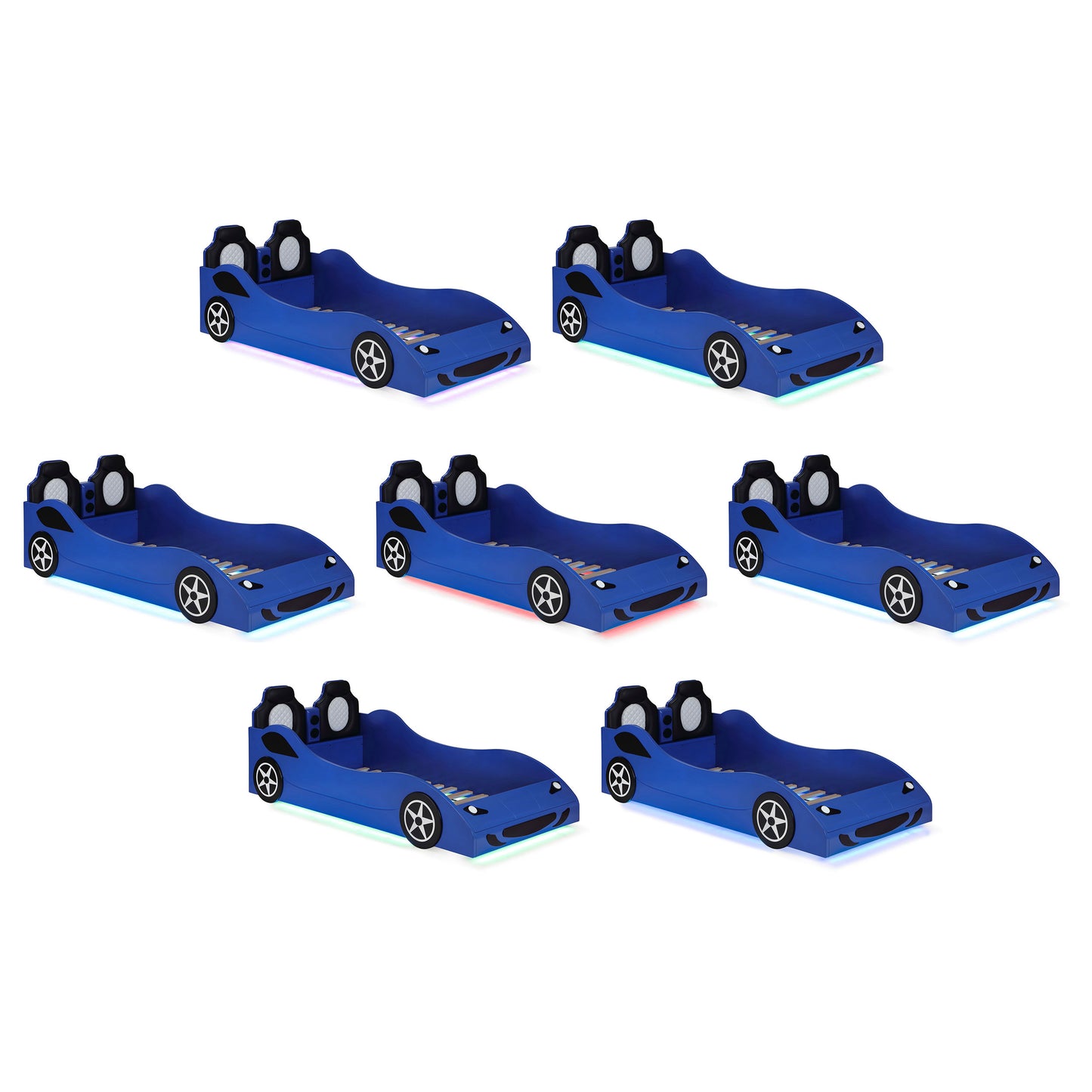 watson wood twin led car bed blue