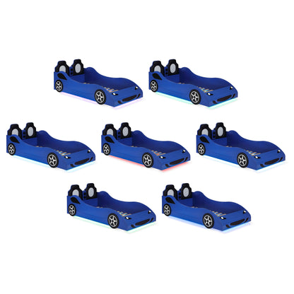 Watson Wood Twin LED Car Bed Blue