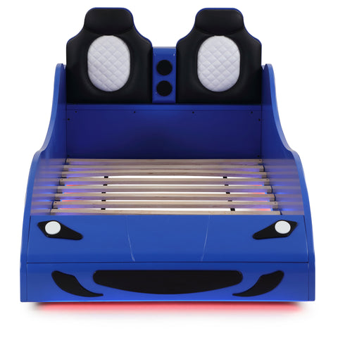 Sonora Wood Twin LED Car Bed BlueBlue